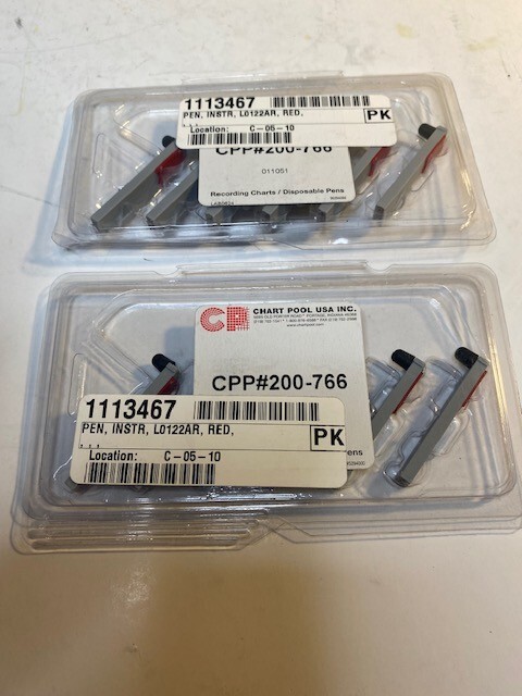 CHART POOL REPLACEMENT RED CHART RECORDER PENS CPP#200-766 LOT OF 2 PACKS *NEW*