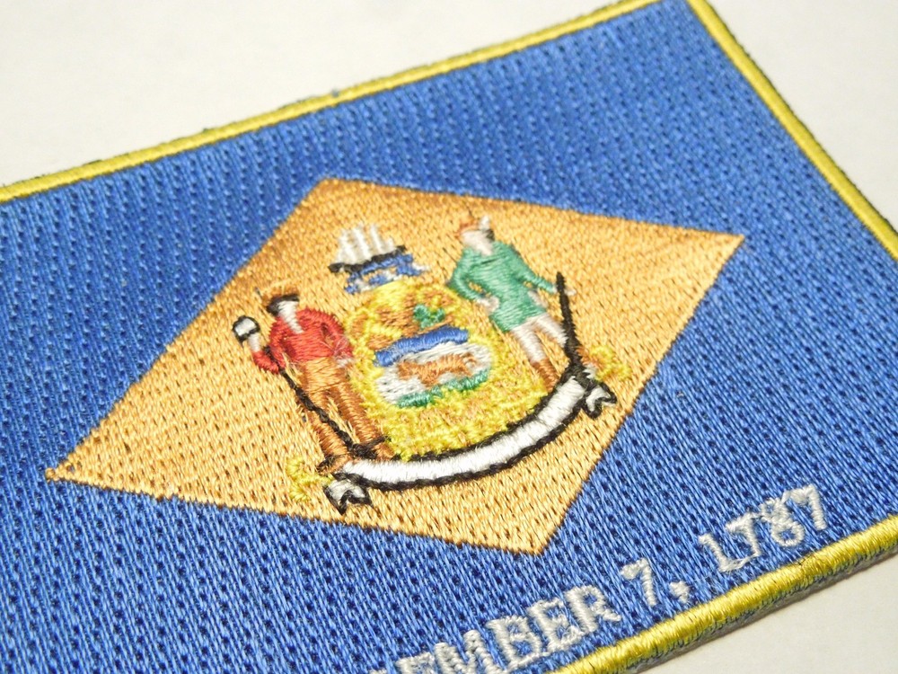Delaware State Flag Seal Embroidered Iron On Patch