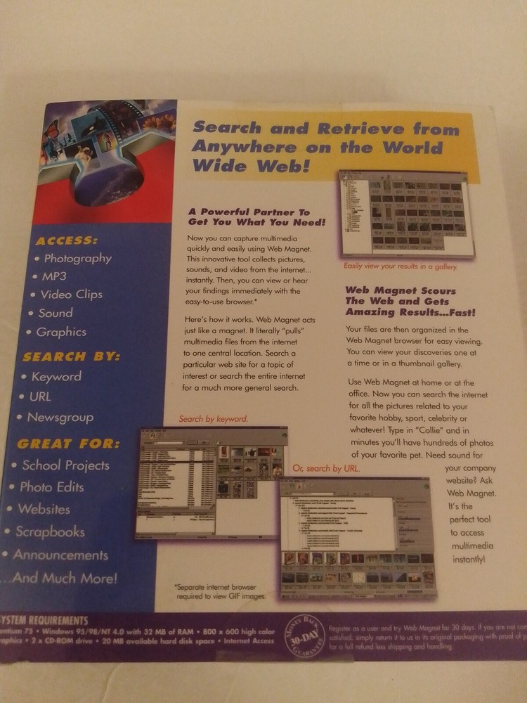 Data Becker Web Magnet Image / Video Capture Utility For Windows 95 to XP New