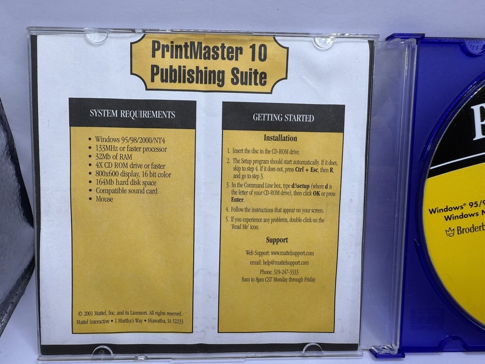 Broderbund Printmaster Silver 10  PC - CD-ROM Windows 95/98/2000 NT 4