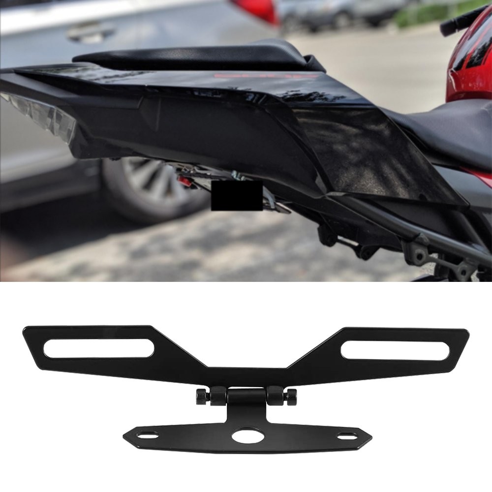 Motorcycle Folding License Plate Bracket Rear Tail Light Holder Mount Universal