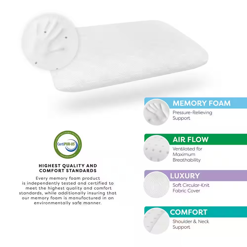 Classic Support Conventional Memory Foam Standard Bed Pillow
