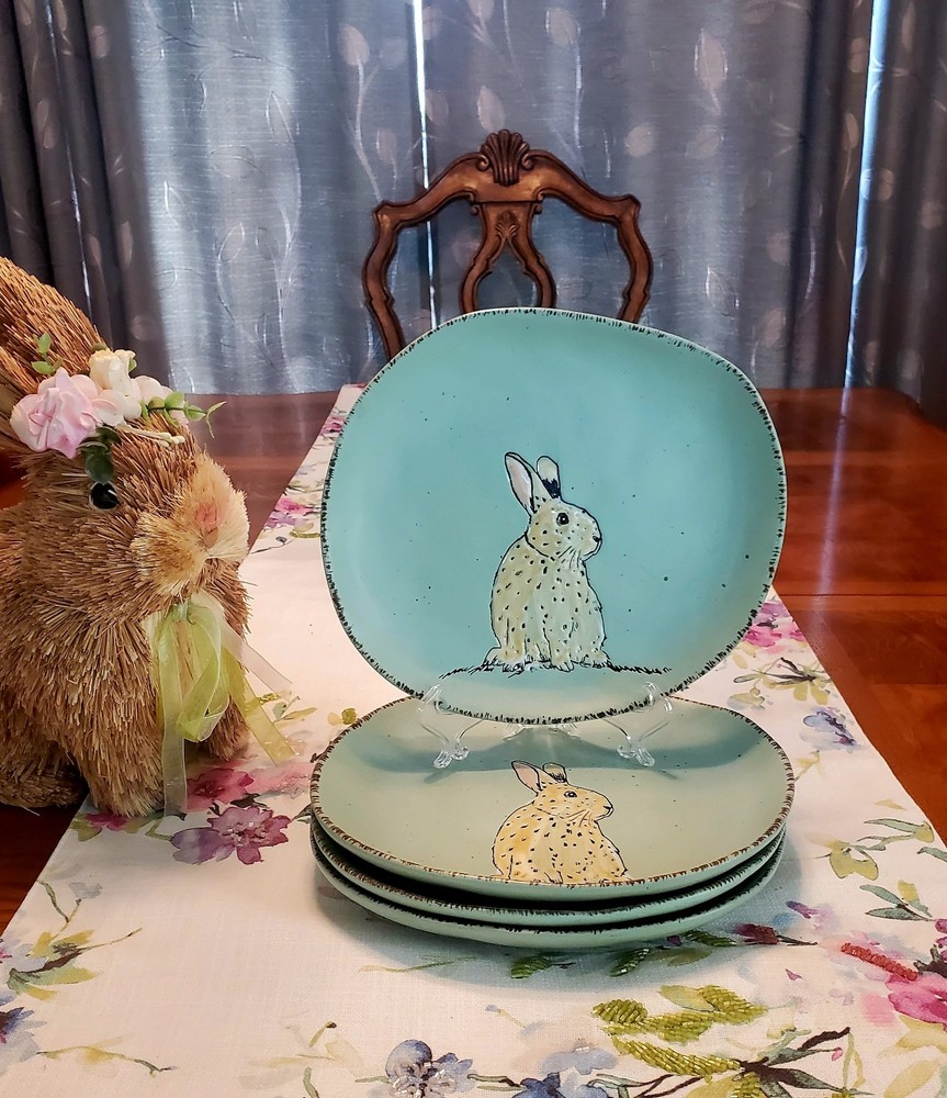 Dinnerware Set Easter Bunny Rabbit-Themed 15-Piece Ceramic Spectrum designz”