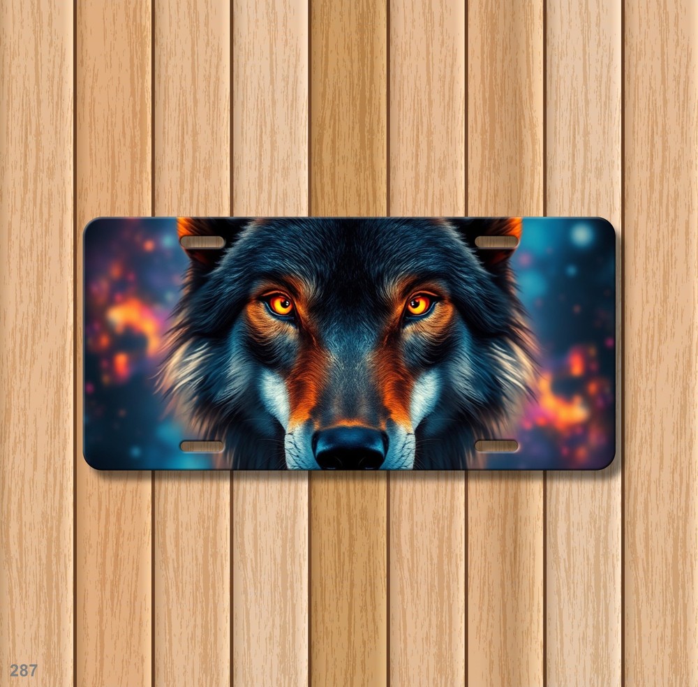 Hyperrealistic Wolf License Plate Add Text Front Bumper Plate Holiday Gift