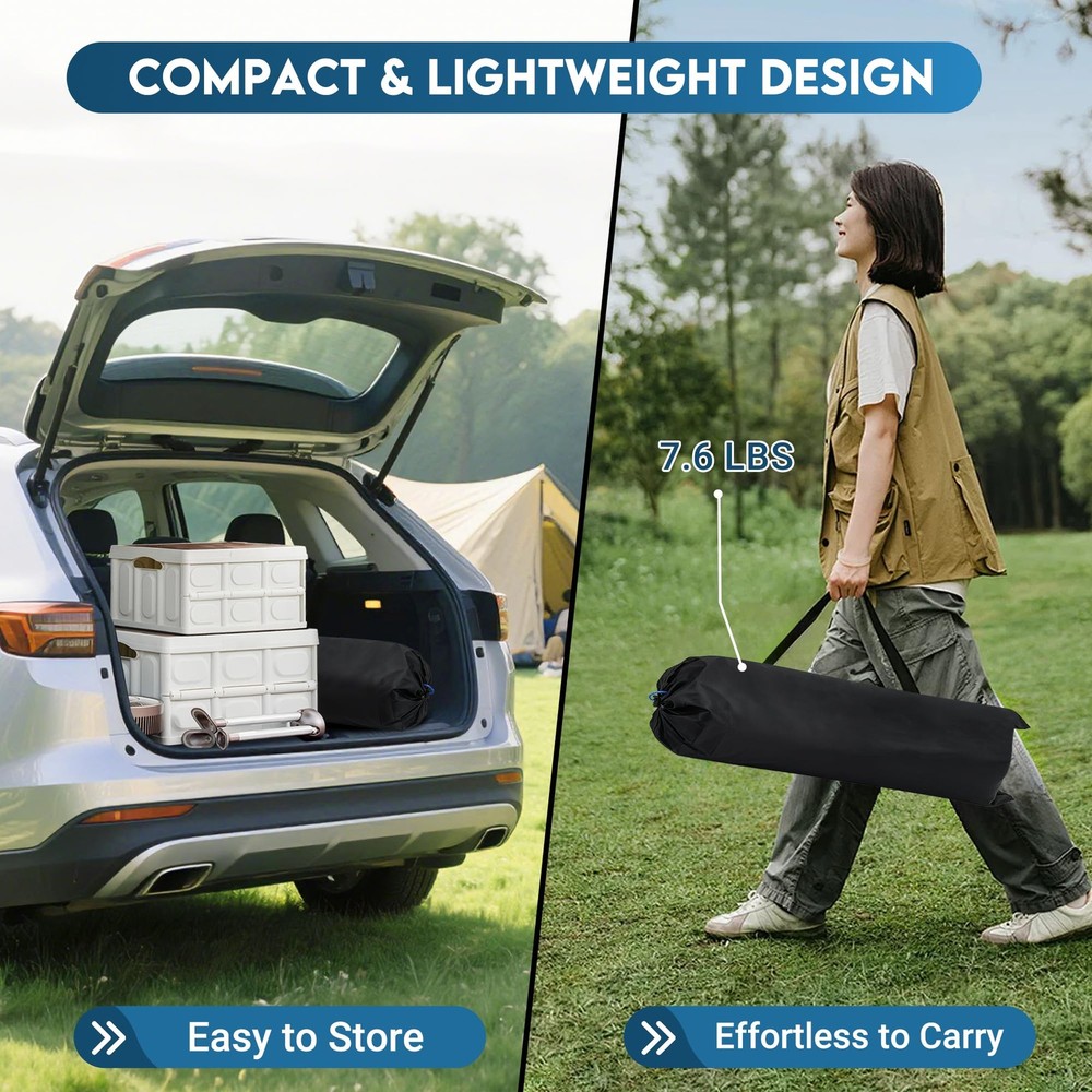 Folding Camping Table, Adjustable Height Aluminum Camp Table with Roll Up Top...
