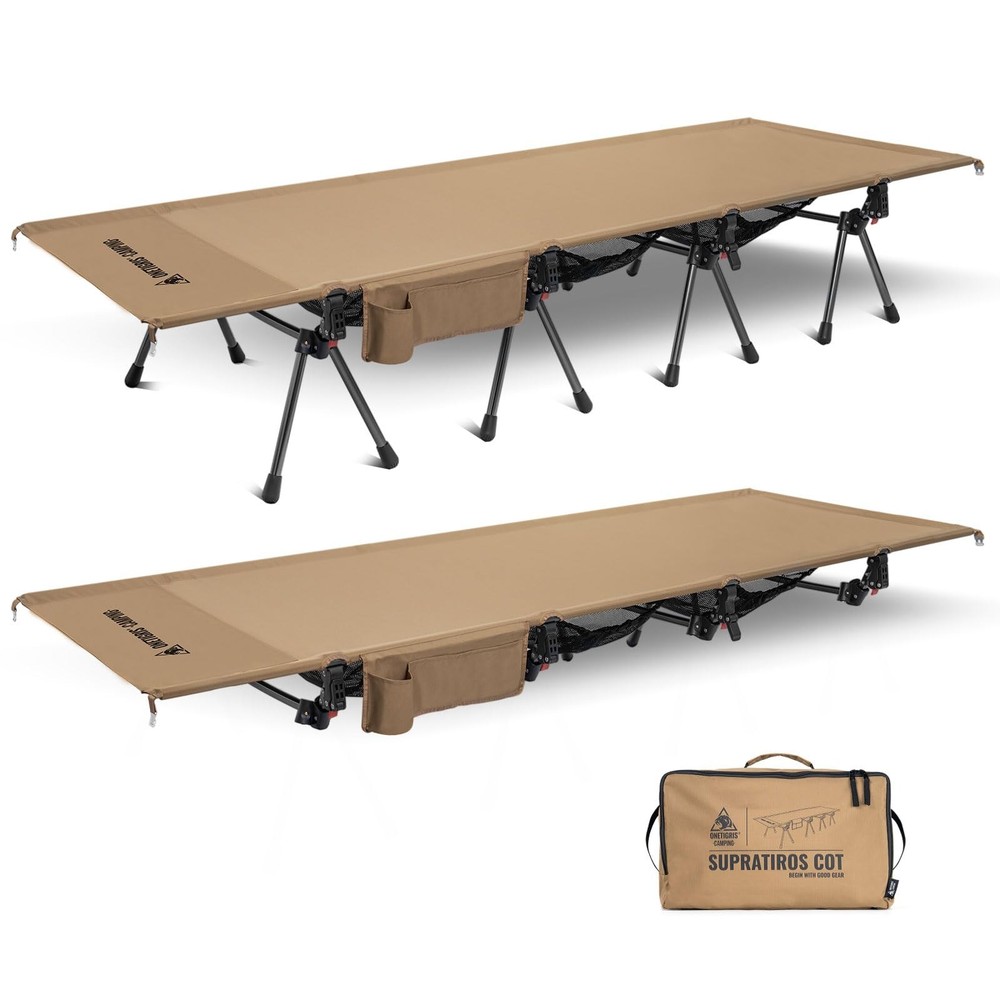 SUPRATIROS Extra Large Camping Cot, Height Adjustable Oversized Sleeping Cot ...