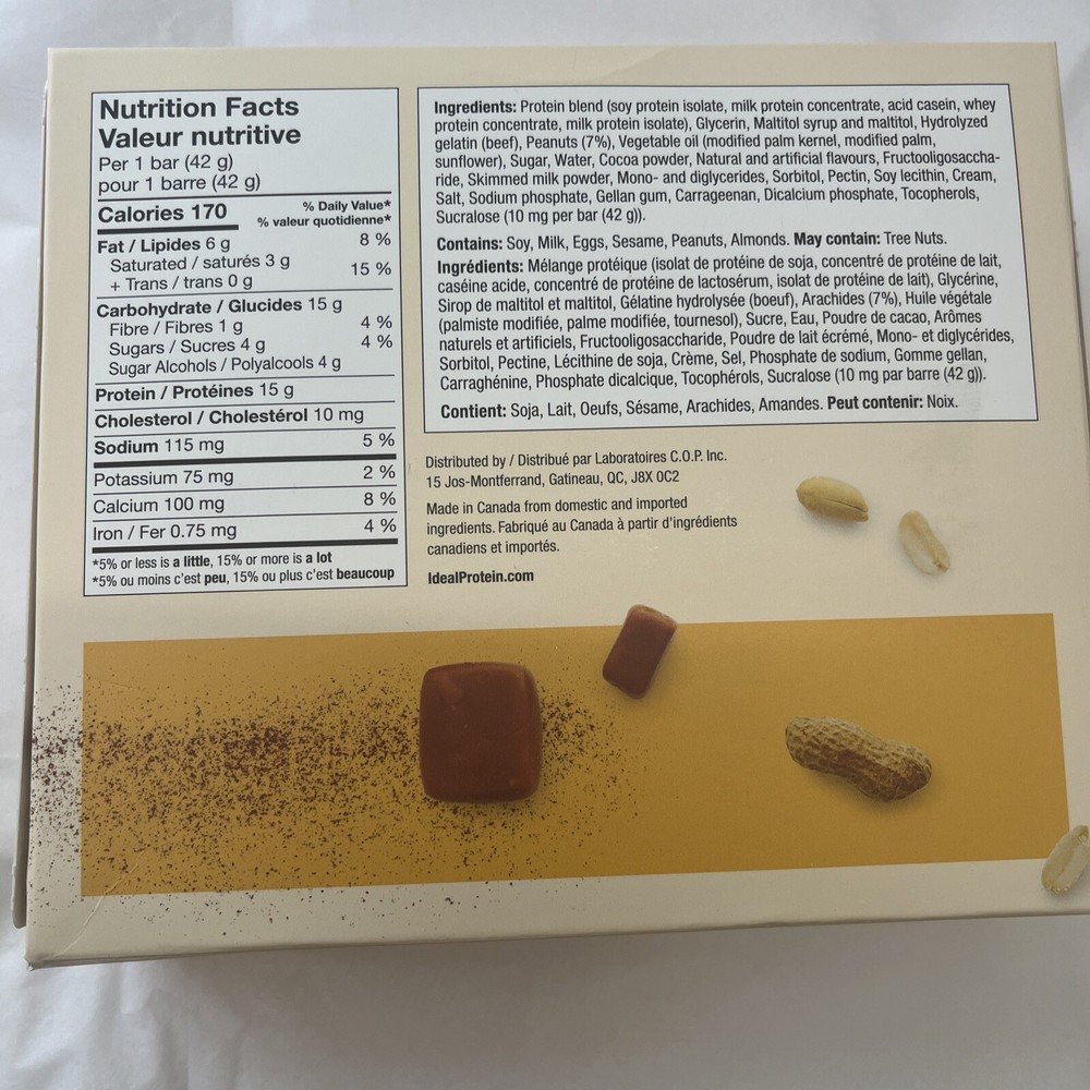 Ideal Protein Caramel Peanut bars BB 07/31/26 FREE Ship
