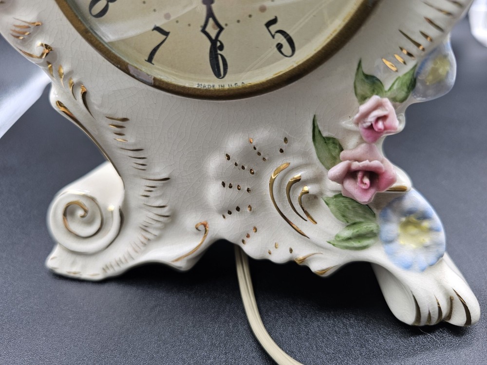 Vintage Ceramic Seth Thomas Electric Mantle Clock ~Working