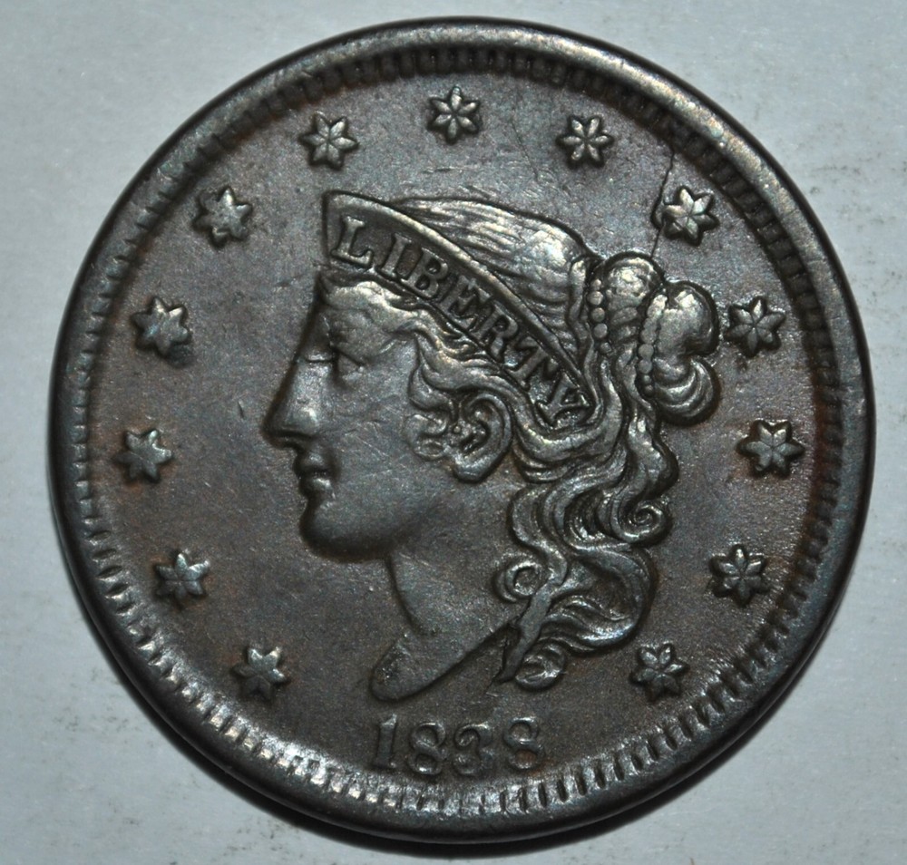 1838 Coronet Head Large Cent {{{T424