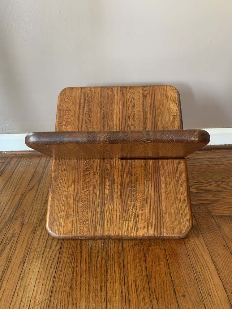 Vintage Handcrafted Solid Wood Tiger Oak Open Book Stand Reading Rest