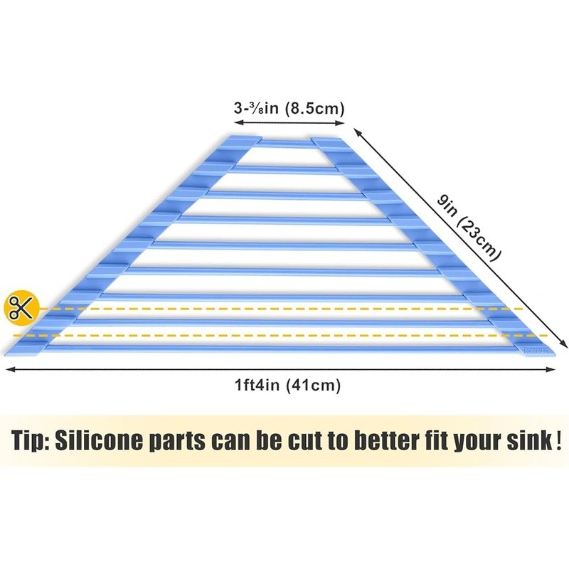 Triangular Roll-Up Dish Drying Rack Space Saving Kitchen Organizer Heat Safe New