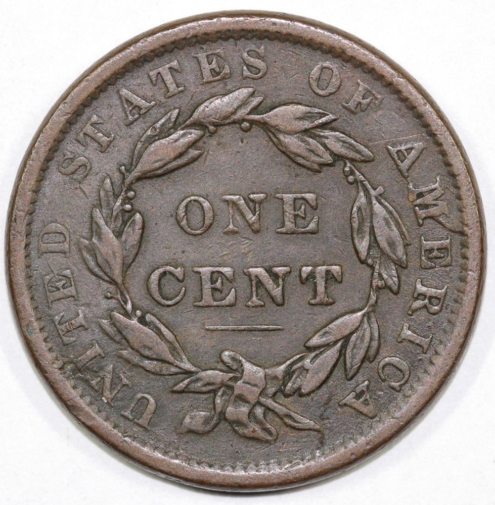 1838 1c N-10 Coronet Matron Head Large Cent