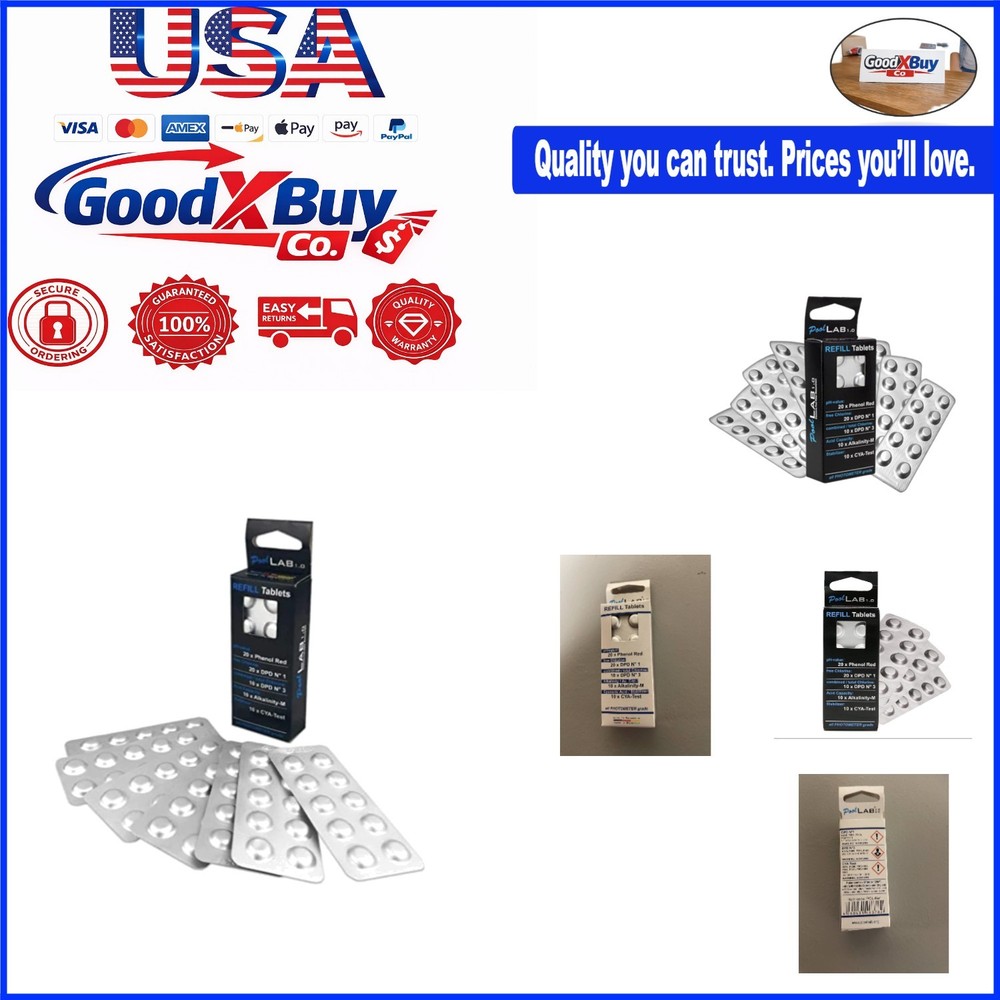 Replacement Water Testing Tablets for Pool Lab 1.0  Kit 70  Tablets PoolWater...