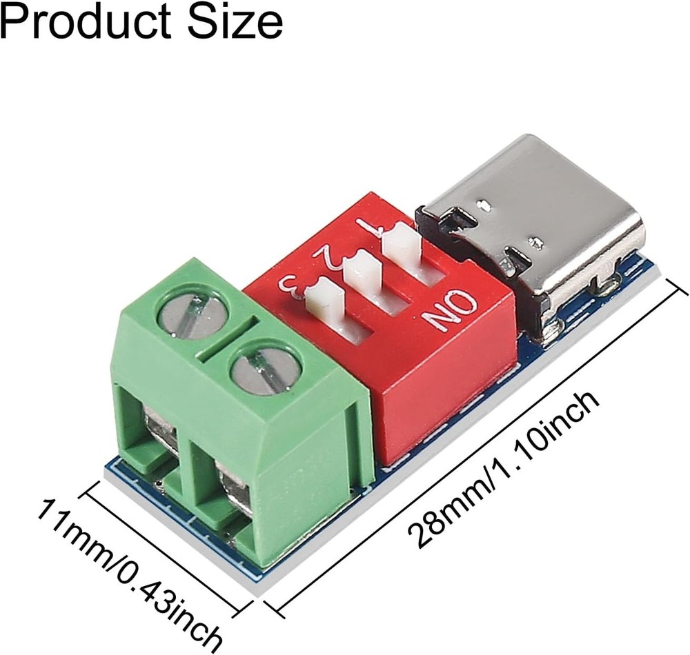 UMLIFE 2PCS USB-C PD Trigger Board Module PD/QC Decoy Fast Charge