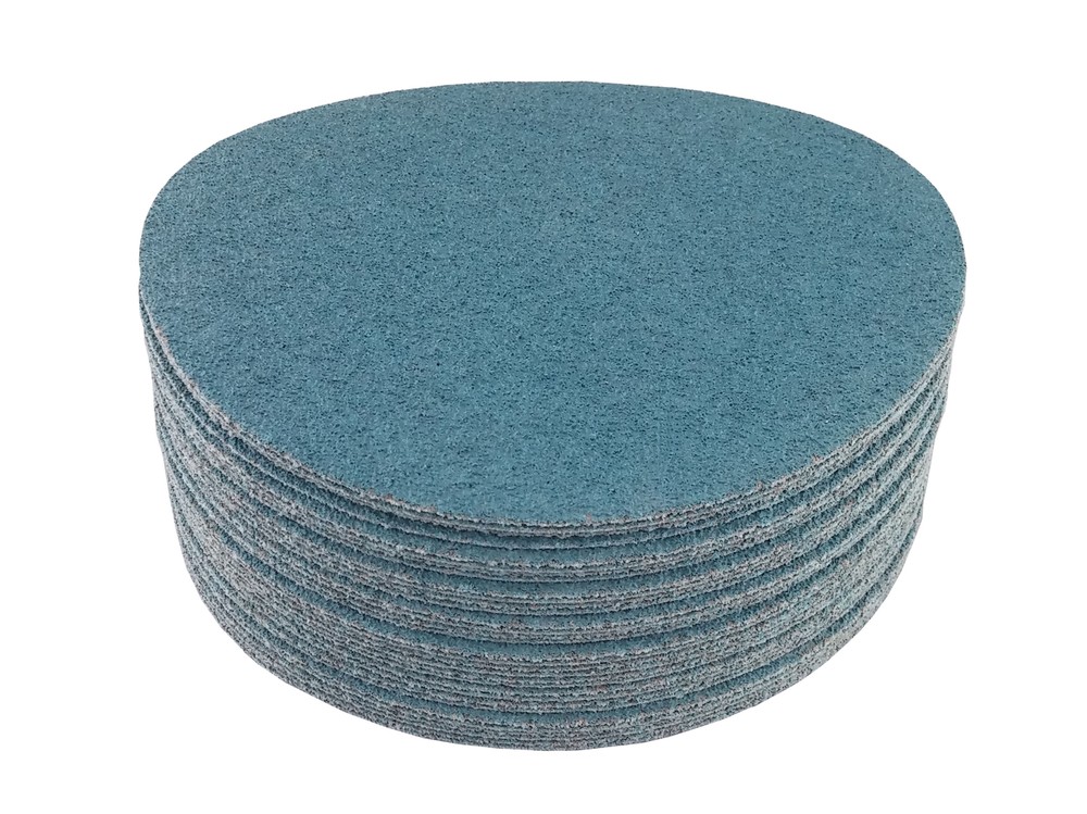 8" Blue Zirconia Cloth Hook and Loop Sanding Discs (50 Pack, 80 Grit)