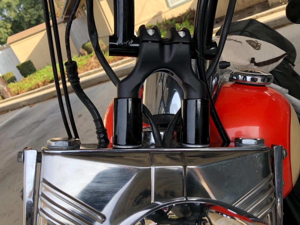 1.75" Black Riser Extensions For Harley 1" Handlebars Softail Dyna Touring FLHR
