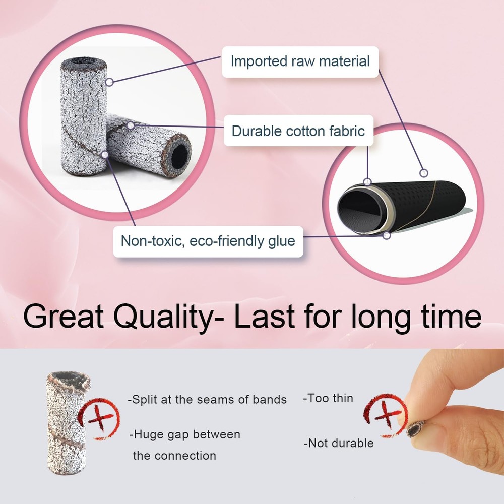 Small Sanding Bands Nail Drill Bits, Corfulra Upgraded Mini Sanding Bands wit...