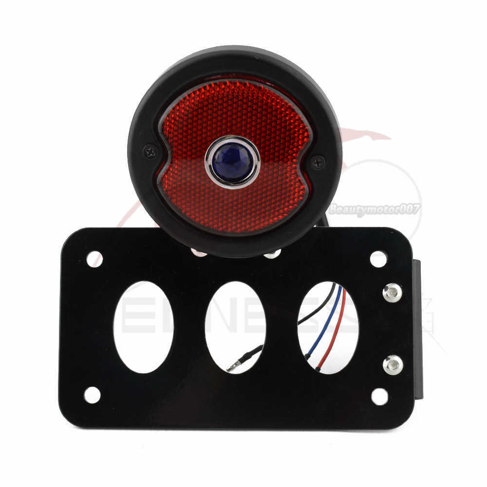 LED Side Mount License Plate Tail Light W/Bracket For Harley Motorcycle Custom