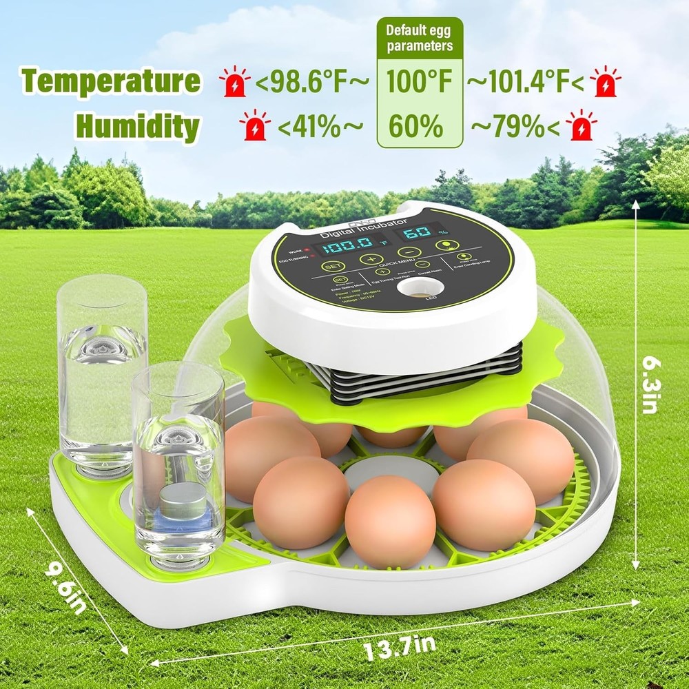 8 Egg Incubators for Hatching Eggs with Automatic Egg Turning and Humidity