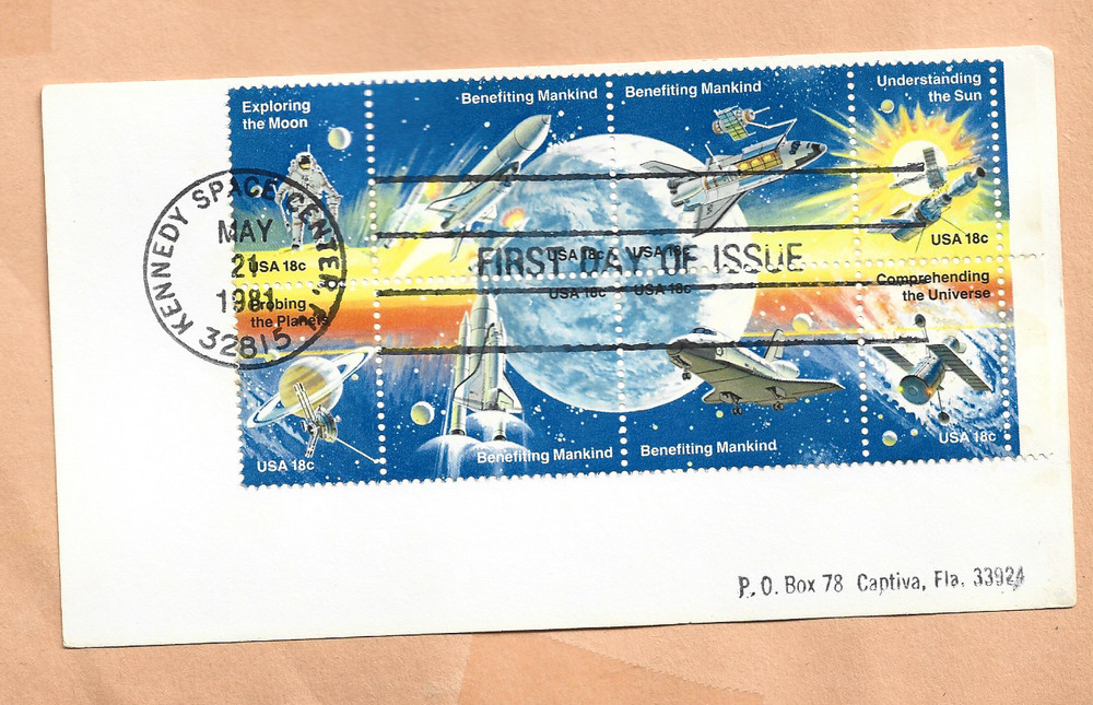 SPACE SCHEIVEMENTS FDC MAY 21,1981 KSC SPACE CARD ***