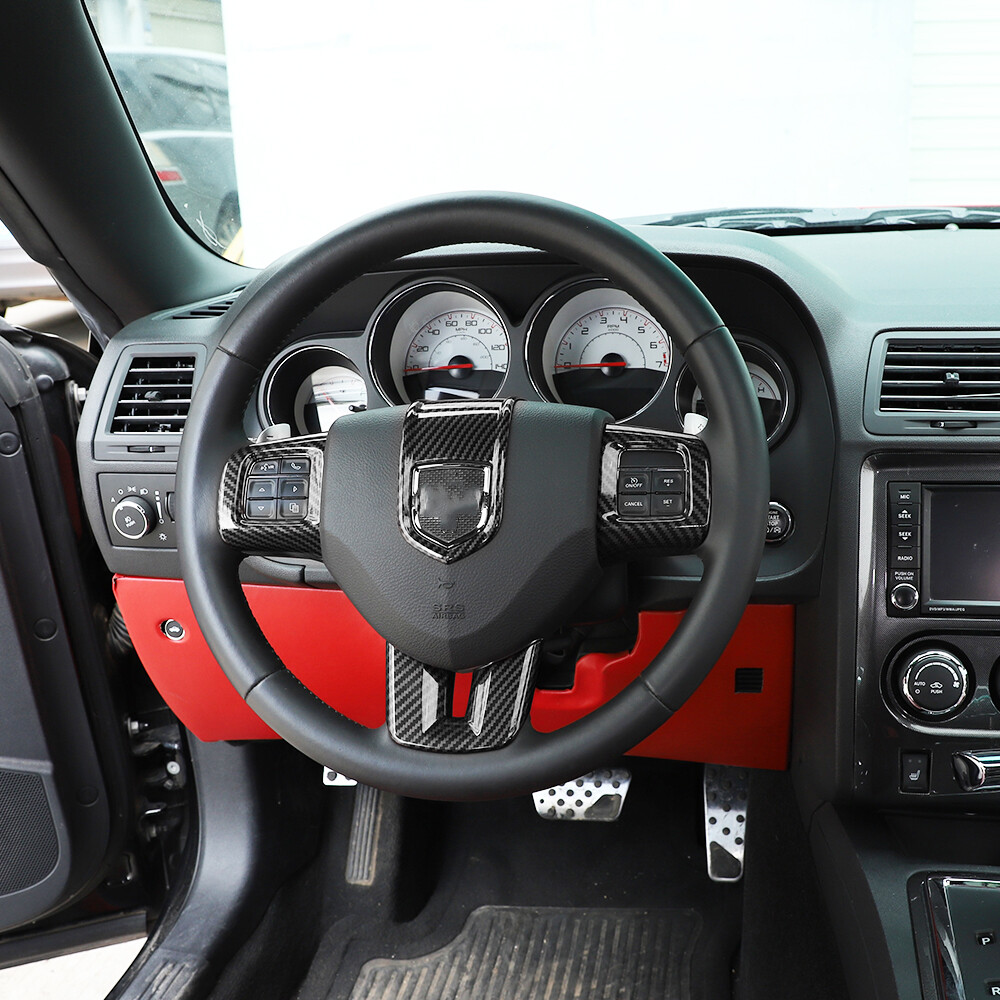 For Dodge Challenger 09-14 Carbon Full Decor Center Console Panel Cover Kit,16pc