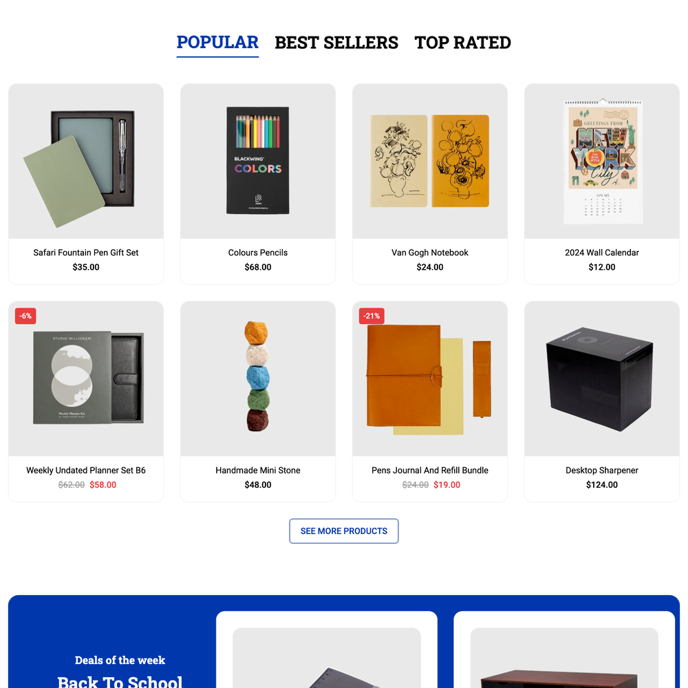 School Shop Website Design with Free VPS Web Hosting and Installation