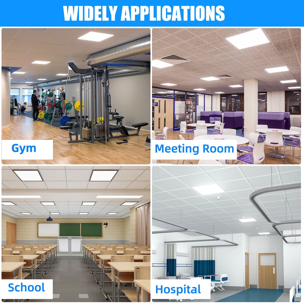 10Pack 2X2FT LED Panel Light 45W Drop Ceiling Troffer Flat Fixtures 5000K white