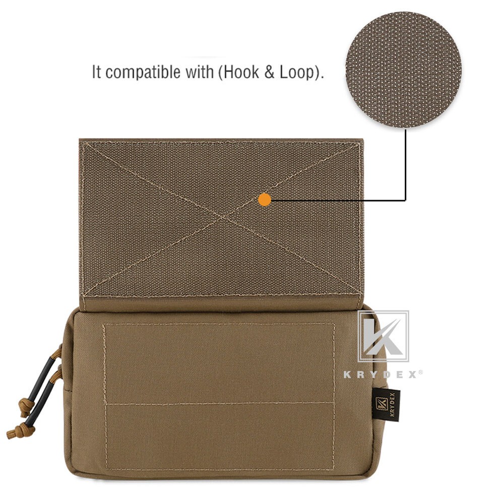 KRYDEX Tactical Drop Pouch SACK Dump Pack Hook & Loop For Chest Rig Coyote Brown
