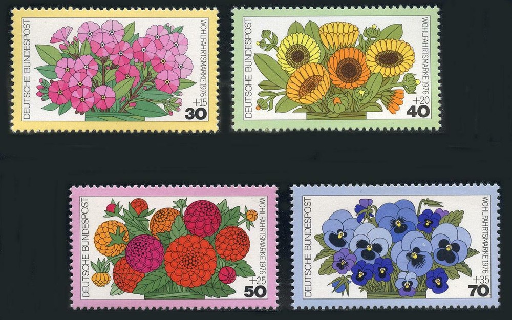 Germany: 1976 Flowers Semipostals (B533-B536) MNH