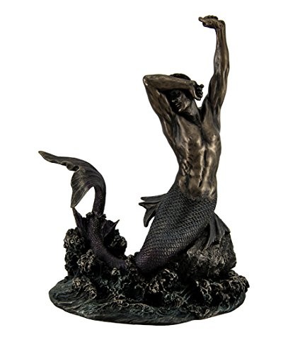 Merman Stretching on Rock Sculpture,Sculptures & Figurines