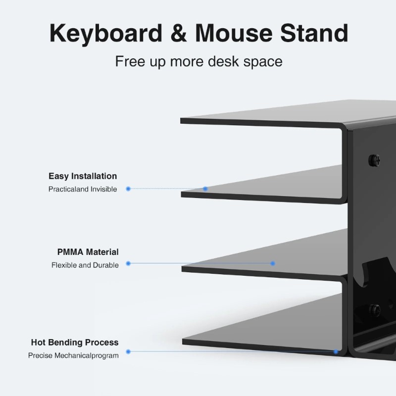 Sturdy 3 Tiers Keyboard Mouse Desktop Stand Keep Keyboards Within Reach