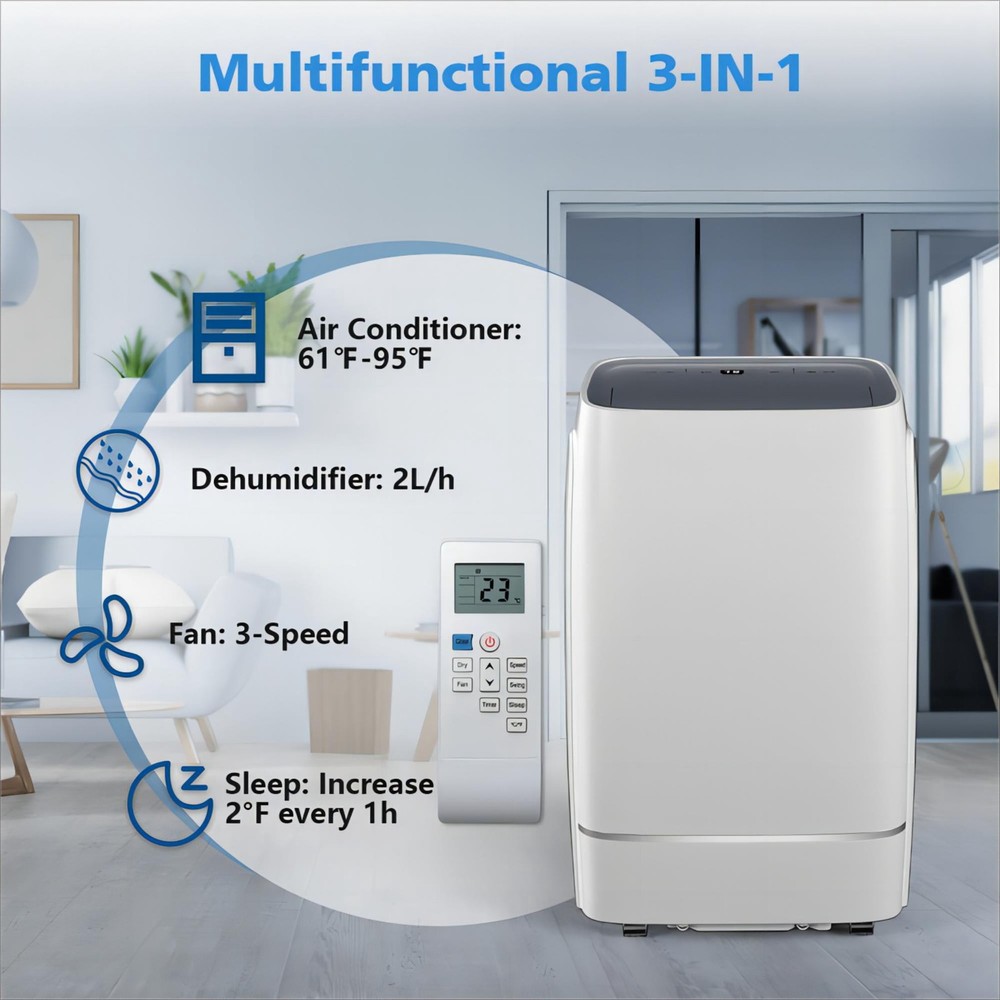 Cowsar Portable Air Conditioner 12000/13000 BTU, Remote Include