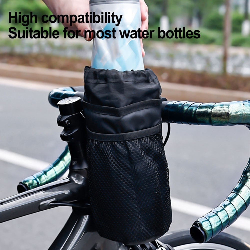 Quick Access and Secure Storage with Drawstring Bike Handlebar Stem Bag