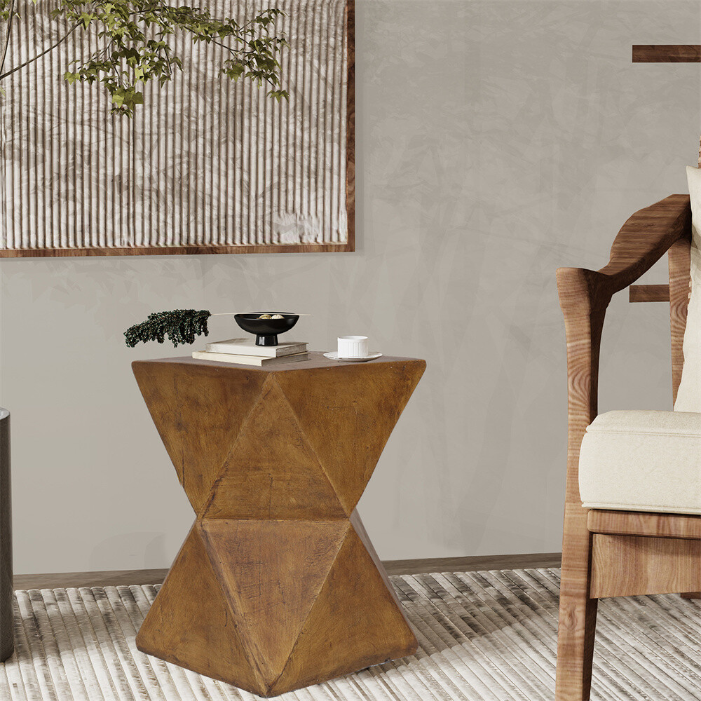 Outdoor Lightweight Concrete Side Table Concrete Stool End Table Accent Table