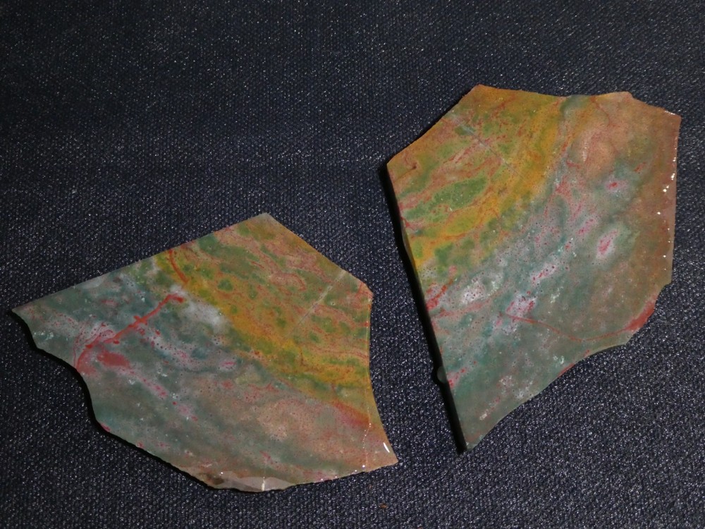 Fancy Jasper-  2 small pieces --rough--cabbing-display
