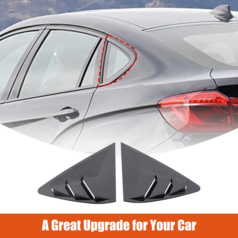 ABS Glossy Black Rear Triangular Louver Trim Panel For BMW X6 2015-2019
