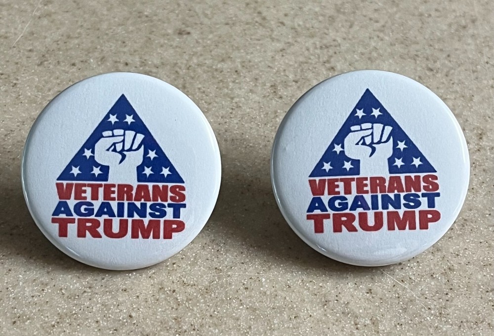 Veterans Against Trump 2-Pack, Pin-Back Buttons