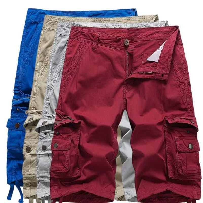 Classic Mens Casual Solid Cargo Shorts Multi Pockets Washed Lounge  30 - 48