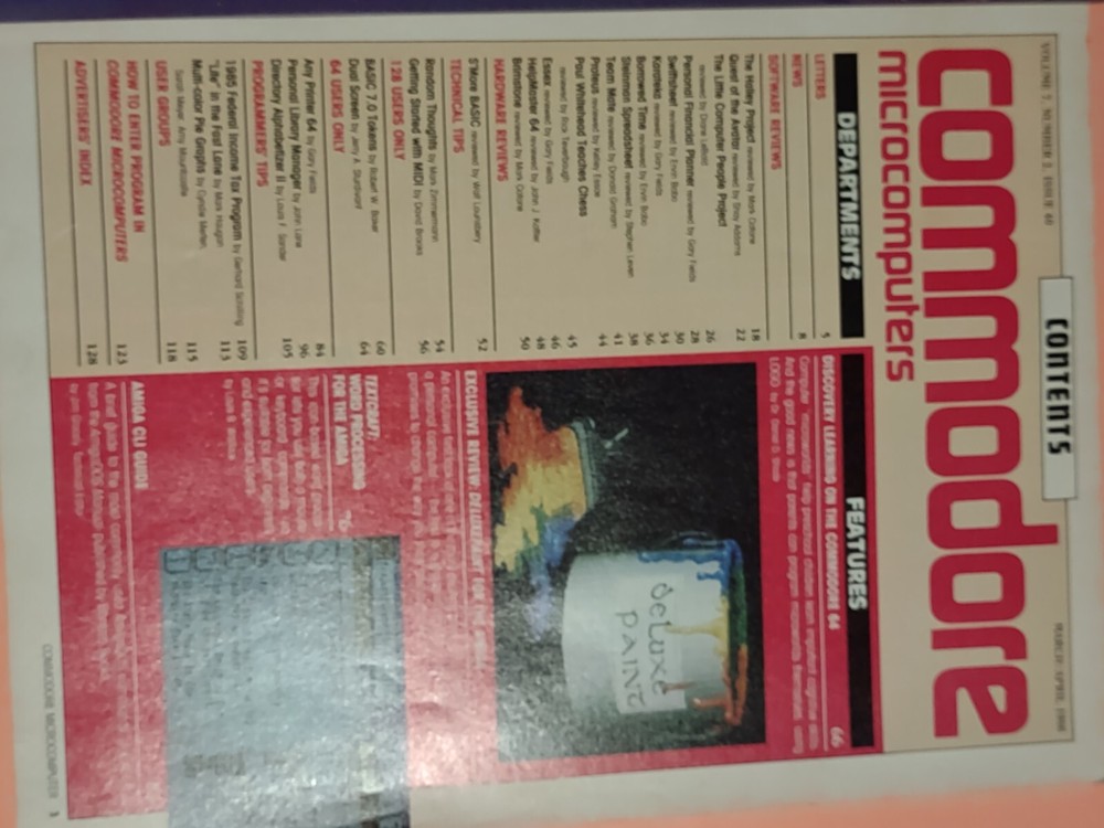 Commodore Magazine Amiga C64 128 Articles Programs Ads Etc. Vtg Retro Computing