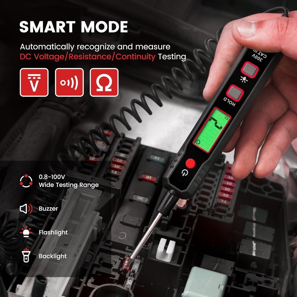 Smart Automotive Light with Buzzer and Sharp Probe for Voltage Testing