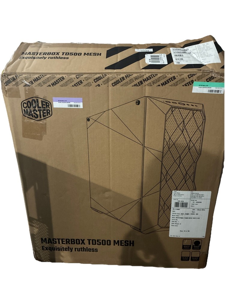 Cooler Master Case Pc White Masterbox Td500 Mesh Barebones Pc