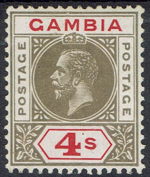 GAMBIA 1921 KGV 4/-