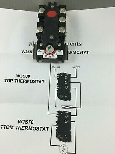 ST22-80  HOT WATER ELECTRIC THERMOSTAT DUAL ELEMENT 43-77C RHEEM DUX RANNAI