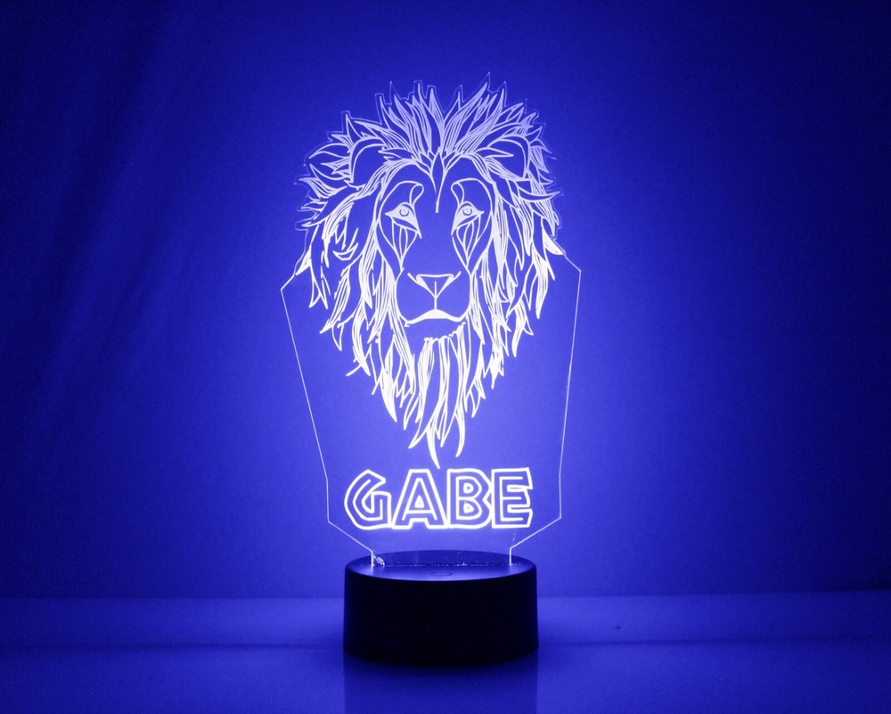 Lion Personalized Night Lamp - FREE Engraved Name - LED Night Light