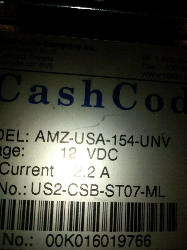 cash code amz arcade vending bill validator working