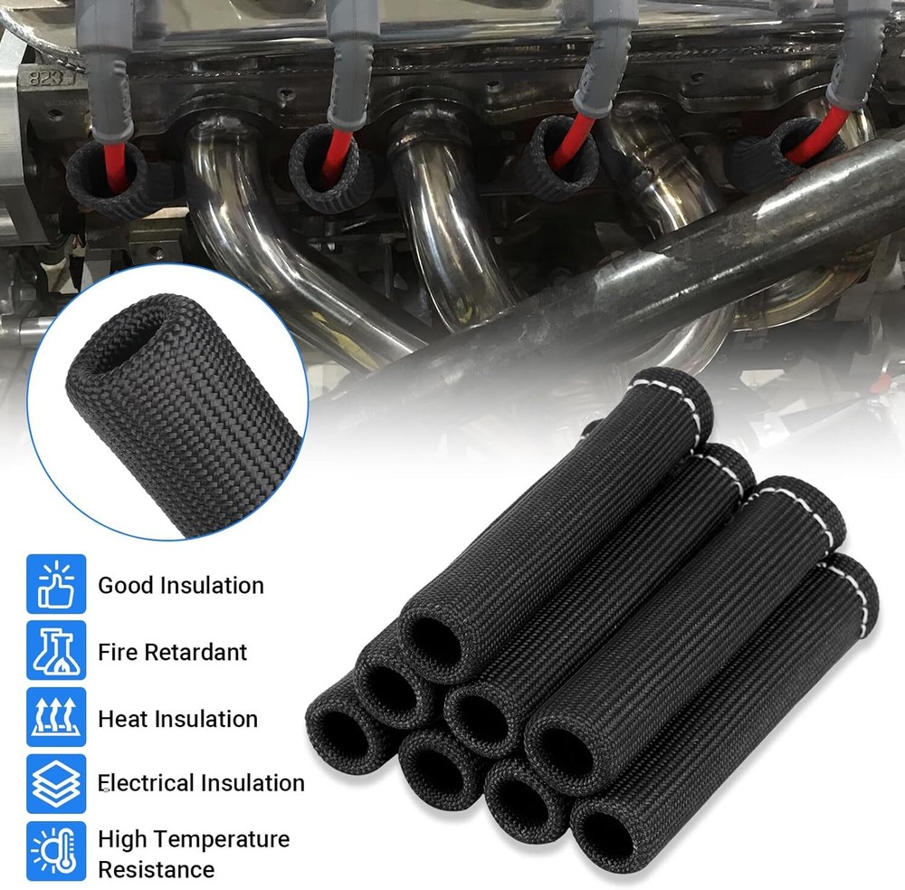 Spark Plug Wire Heat Shield Sleeve 2500°Spark Plug Boot Protector Wire Boot Wrap