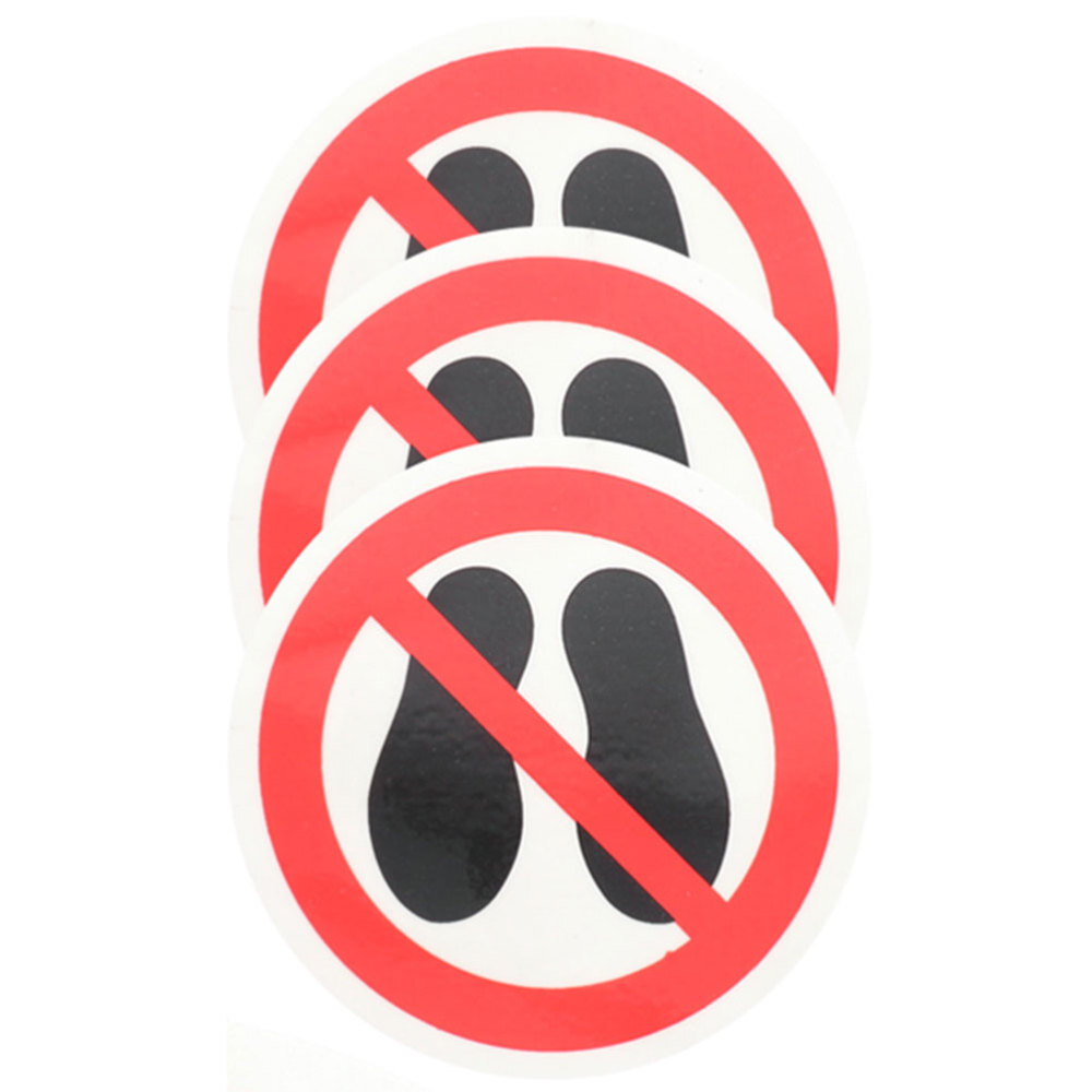 3 Pcs Caution Decal Do Not Step Stickers Safety Warning Round