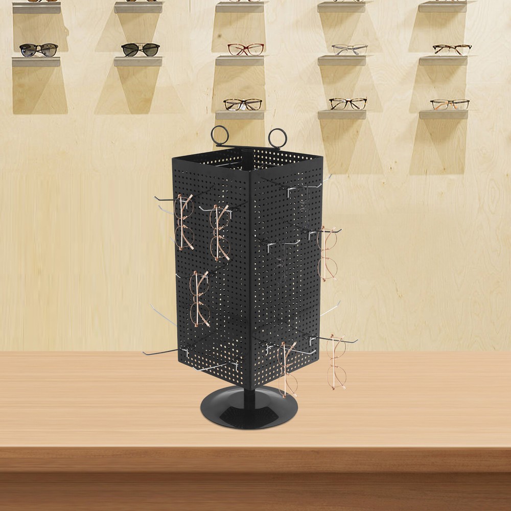 Display Stand, Perforated Panel Display Stand, 4-Sided Revolving Display Stand