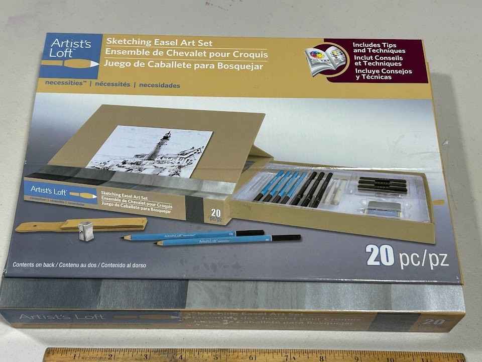 Artist's Loft Sketching Easel Art Set 20 Pc Learning Kit