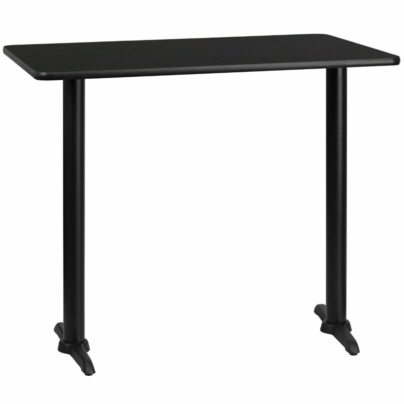 Bowery Hill 30" x 48" Restarant Bar Table in Black